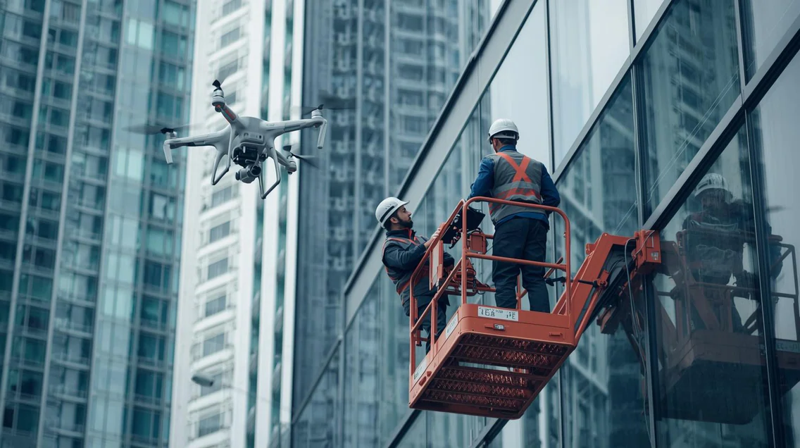 We are 100% independent auditors on site, We do auditing by drone scan and close range facade inspection by boom lift _ Gondola for complete of cer (1) We-are-100-independent-auditors-on-site-We-do-auditing-by-drone-scan-and-close-range-facade-inspection-by-boom-lift, Gondola for complete offer