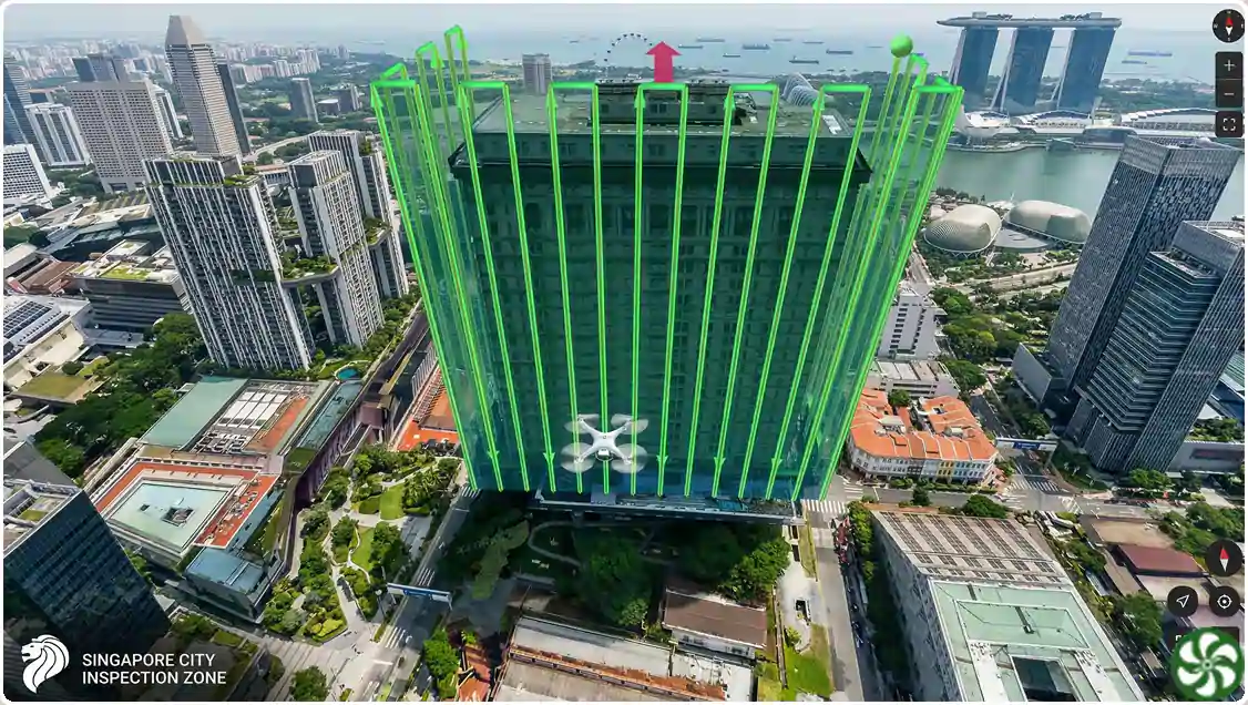 autonomas drone fly vertical facade scan